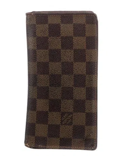 Pre-owned Louis Vuitton 2005 Damier Ebene Pattern Brazza Wallet In Multi