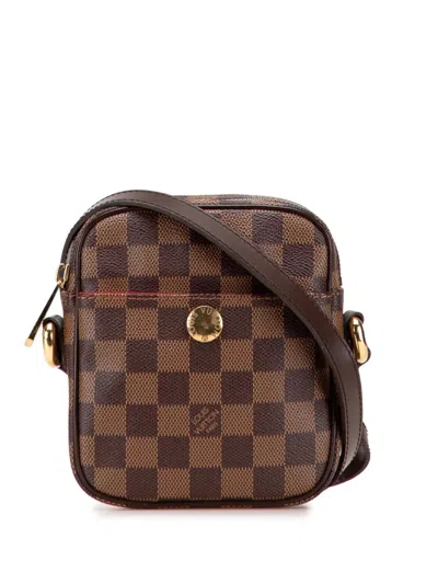 Pre-owned Louis Vuitton 2005 Damier Ebene Rift Crossbody Bag In Brown
