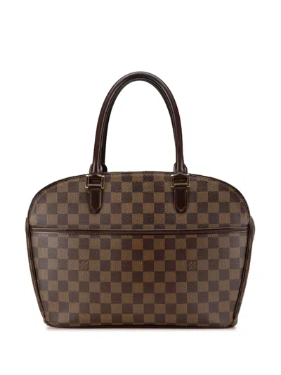 Pre-owned Louis Vuitton 2005 Damier Ebene Sarria Horizontal Handbag In Brown