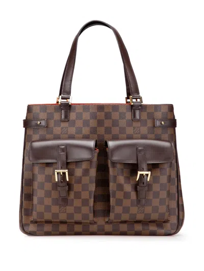 Pre-owned Louis Vuitton 2005 Damier Ebene Uzes Tote Bag In Brown