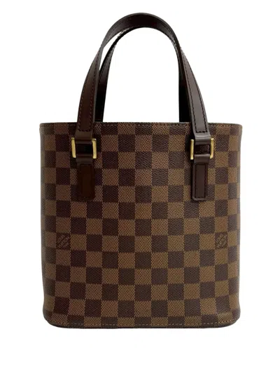 Pre-owned Louis Vuitton 2005 Damier Ebene Vavin Pm Handbag In Brown