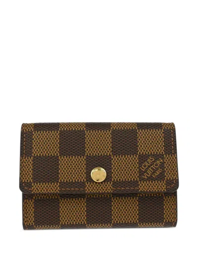 Pre-owned Louis Vuitton 2005 Damier Ebène Wallet In Brown