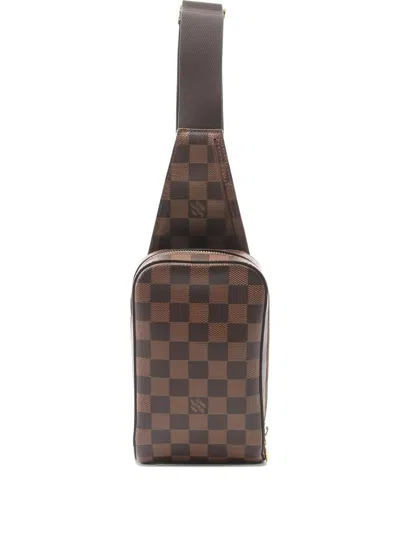 Pre-owned Louis Vuitton 2005 Damier Geronimos Belt Bag In Brown