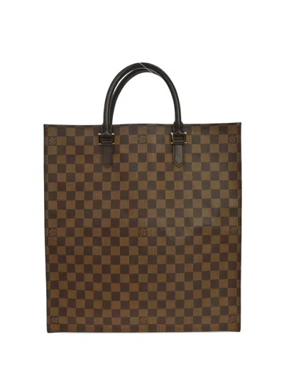 Louis Vuitton 2005 Damier Sac Plat Tote Bag In Brown