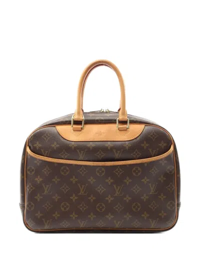 Pre-owned Louis Vuitton 2005 Deauville Monogram Bowling Handbag In Brown