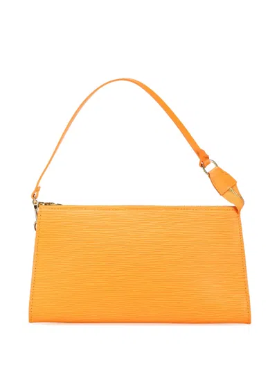 Pre-owned Louis Vuitton 2005 Epi Pochette Accessoires Shoulder Bag In Orange