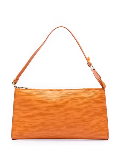 Pre-owned Louis Vuitton 2005 Epi Pochette Accessoires Shoulder Bag In Orange