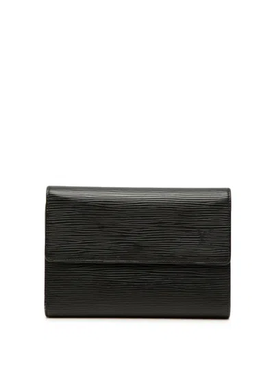 Pre-owned Louis Vuitton 2005 Epi Trifold Wallet Long Wallets In Black