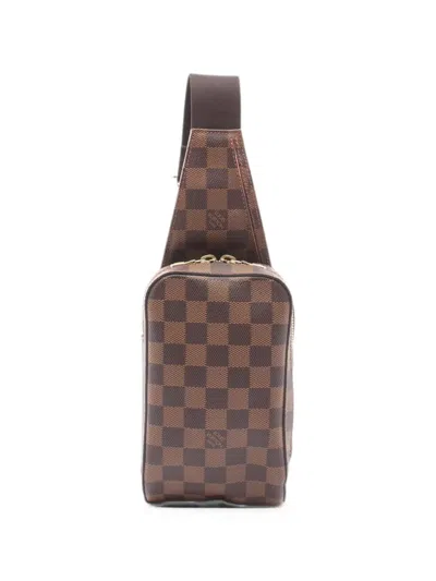 Pre-owned Louis Vuitton 2005 Geronimos Damier Ebene Belt Bag In Brown