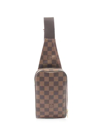 Pre-owned Louis Vuitton 2005 Geronimos Damier Ebene Belt Bag In Brown