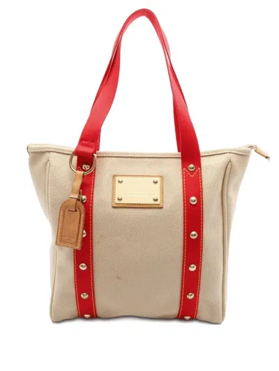 Pre-owned Louis Vuitton 2005 Hippopotamus Mm Tote Bag In Neutral