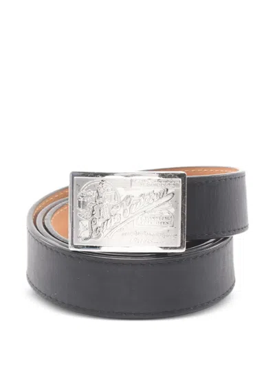 Pre-owned Louis Vuitton 2005 Leather Belt In Black