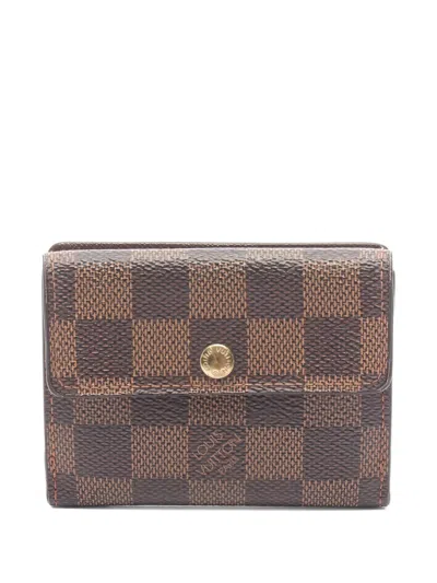 Pre-owned Louis Vuitton 2005 Ludlow Damier Ebène Coin Purse In Brown