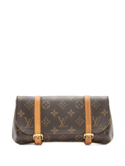 Pre-owned Louis Vuitton 2005 Marelle Monogram Buckle Clutch Bag In Brown