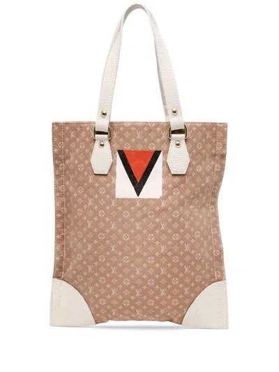 Pre-owned Louis Vuitton 2005 Mini Lin Monogram Canvas Tote Bag In Brown