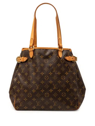 Pre-owned Louis Vuitton 2005 Monogram Batignolles Vertical Tote Bag In Brown