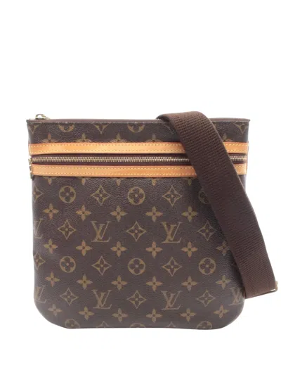 Pre-owned Louis Vuitton 2005 Monogram Bosphore Pochette Crossbody Bag In Brown