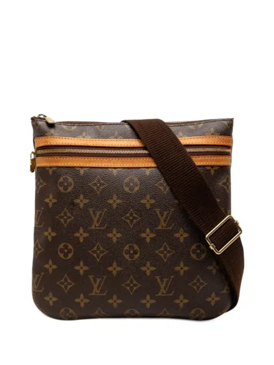 Pre-owned Louis Vuitton 2005 Monogram Bosphore Pochette Crossbody Bag In Brown