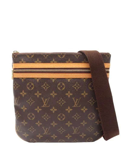 Pre-owned Louis Vuitton 2005 Monogram Bosphore Pochette Crossbody Bag In Brown