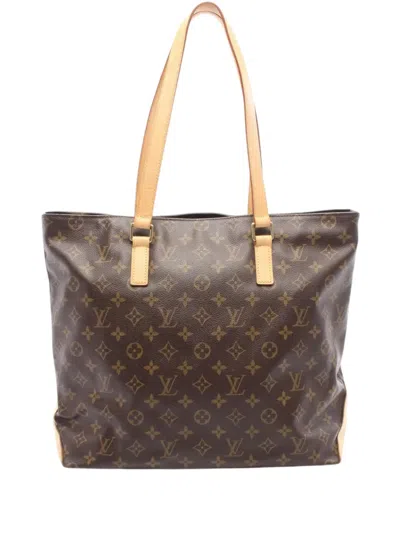 Pre-owned Louis Vuitton 2005 Monogram Cabas Mezzo Tote Bag In Brown