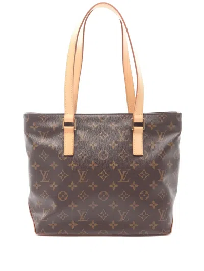 Pre-owned Louis Vuitton 2005 Monogram Cabas Piano Shoulder Bag In Brown
