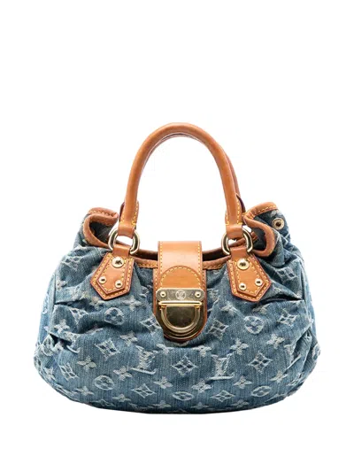 Pre-owned Louis Vuitton 2005 Monogram Denim Pleaty Handbag In Blue