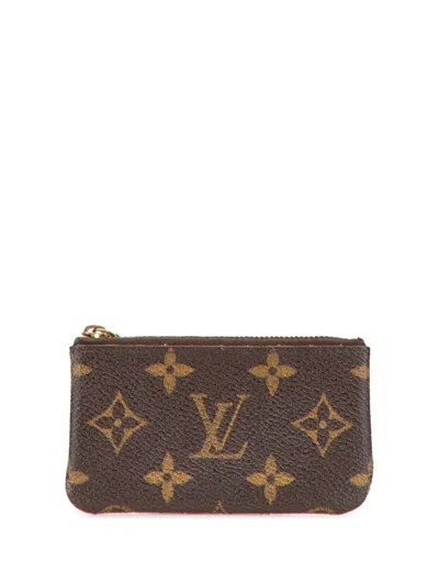 Pre-owned Louis Vuitton 2005 Monogram Key Pouch Coin Pouch In Brown