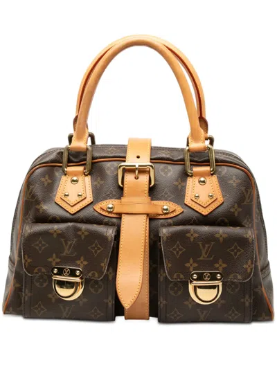 Pre-owned Louis Vuitton 2005 Monogram Manhattan Gm Handbag In Brown