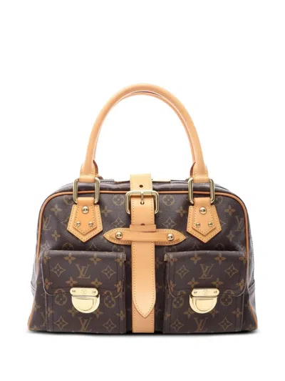 Pre-owned Louis Vuitton 2005 Monogram Manhattan Gm Handbag In Brown