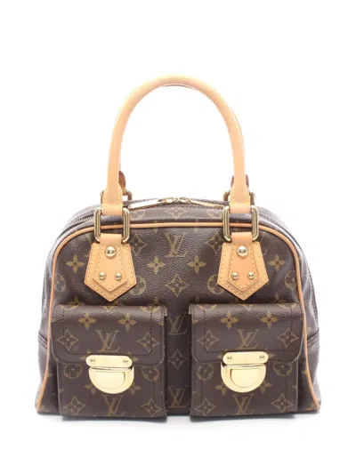 Pre-owned Louis Vuitton 2005 Monogram Manhattan Pm Handbag In Brown