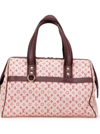 Pre-owned Louis Vuitton 2005 Monogram Mini Lin Josephine Gm Handbag In Red