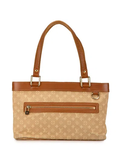 Pre-owned Louis Vuitton 2005 Monogram Mini Lin Lucille Pm Handbag In Brown