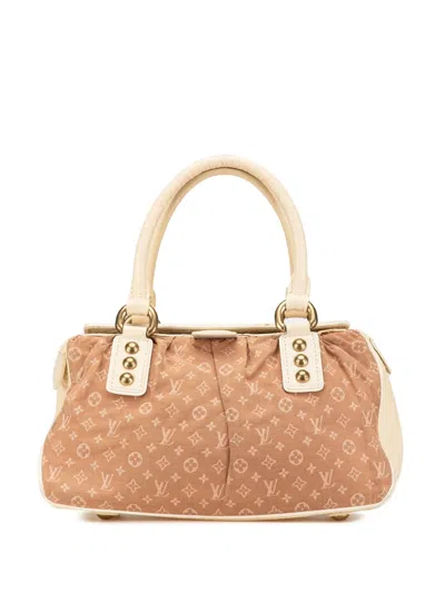 Pre-owned Louis Vuitton 2005 Monogram Mini Lin Trapeze Pm Handbag In Brown