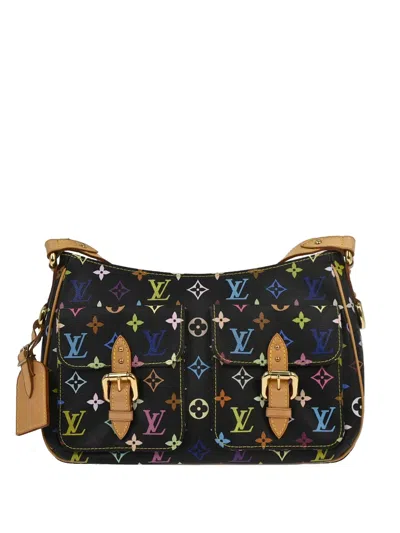 Pre-owned Louis Vuitton 2005 Monogram Multicolore Lodge Gm Shoulder Bag In Black
