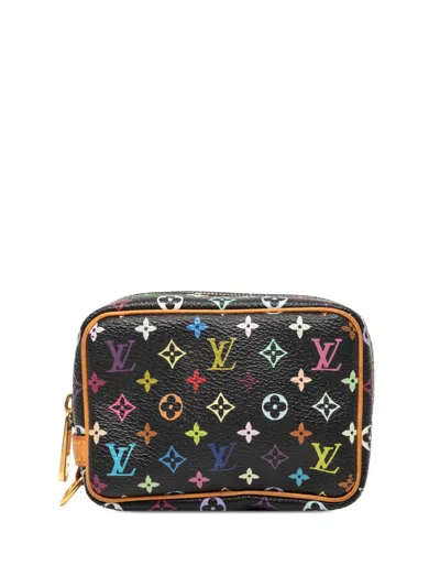 Pre-owned Louis Vuitton 2005 Monogram Multicolore Trousse Wapity Pouch In Black