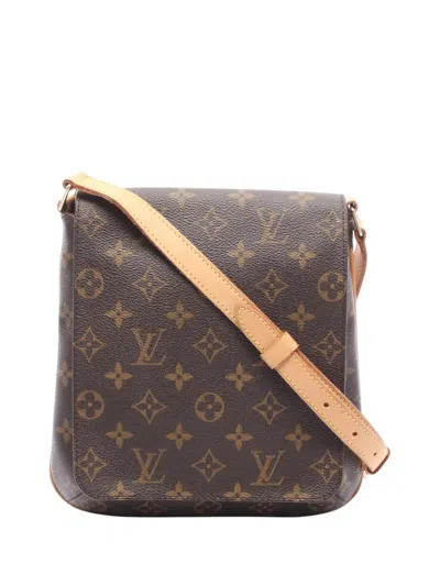 Pre-owned Louis Vuitton 2005 Monogram Musette Salsa Pm Long Strap Crossbody Bag In Brown