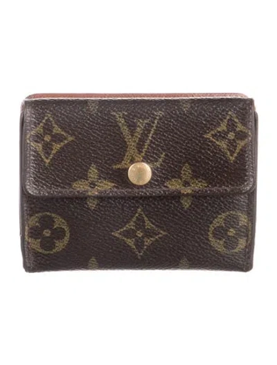 Pre-owned Louis Vuitton 2005 Monogram Pattern Card Holder In Brown