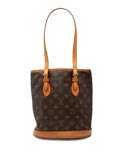 Pre-owned Louis Vuitton 2005 Monogram Petit Bucket Bag In Brown
