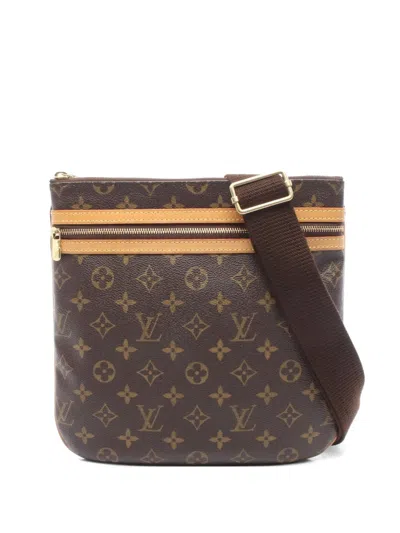 Pre-owned Louis Vuitton 2005 Monogram Pochette Bosphore Shoulder Bag In Brown