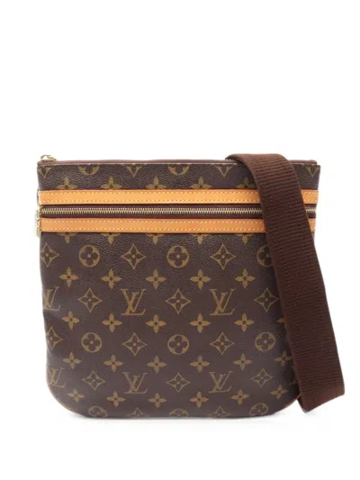 Pre-owned Louis Vuitton 2005 Monogram Pochette Bosphore Shoulder Bag In Brown