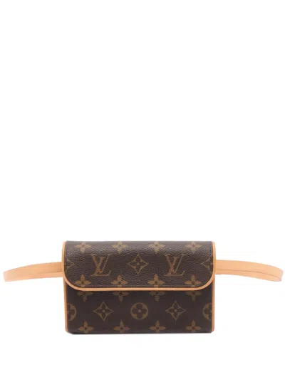 Pre-owned Louis Vuitton 2005 Monogram Pochette Florentine Belt Bag In Brown