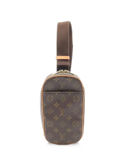 Pre-owned Louis Vuitton 2005 Monogram Pochette Ganju Belt Bag In Brown