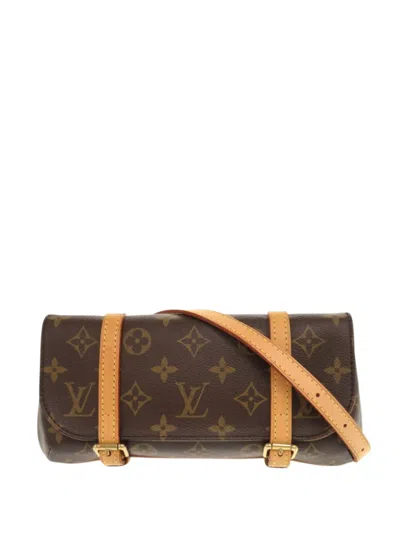 Pre-owned Louis Vuitton 2005 Monogram Pochette Marelle Pm Belt Bag In Brown