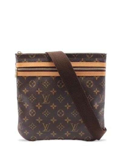 Pre-owned Louis Vuitton 2005 Monogram Pochette Shoulder Bag In Brown