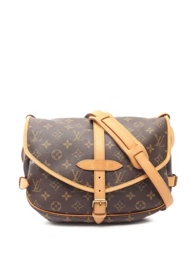 Pre-owned Louis Vuitton 2005 Monogram Saumur 30 Crossbody Bag In Brown
