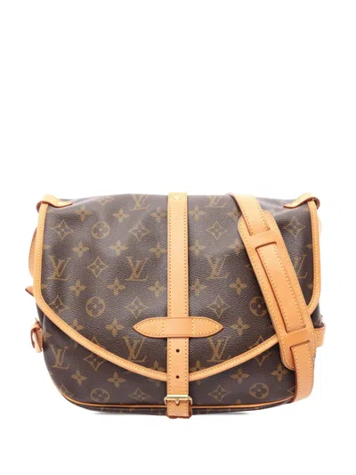 Pre-owned Louis Vuitton 2005 Monogram Saumur 30 Crossbody Bag In Brown