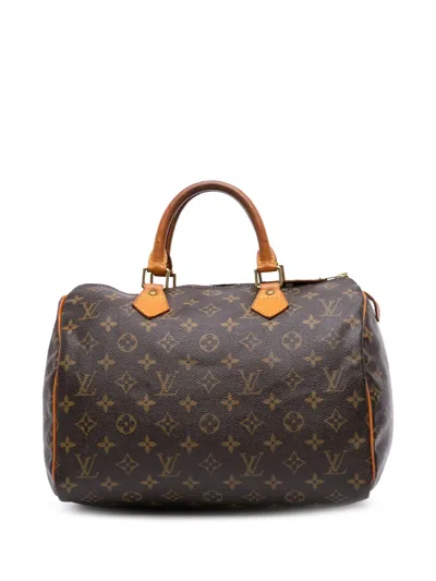 Pre-owned Louis Vuitton 2005 Monogram Speedy 30 Boston Bag In Brown
