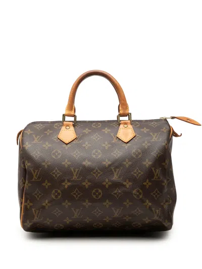 Pre-owned Louis Vuitton 2005 Monogram Speedy 30 Boston Bag In Brown