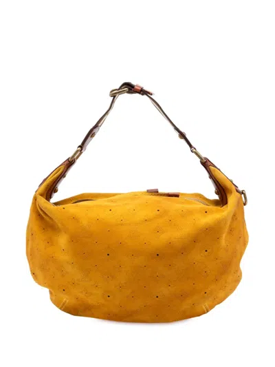 Pre-owned Louis Vuitton 2005 Monogram Suede Onatah Gm Hobo Bag In Yellow