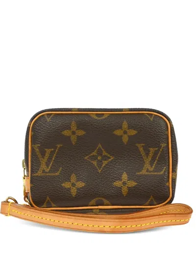 Pre-owned Louis Vuitton 2005 Monogram Trousse Wapity Pouch In Brown